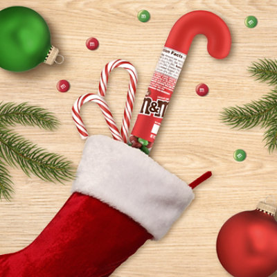 M&M'S Christmas Stocking Stuffer Milk Chocolate Candy Cane Tube - 3 Oz - Image 5