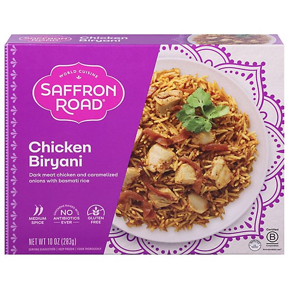 Saffron Road Frozen Entree Halal Chicken Biryani Medium Heat - 10 Oz