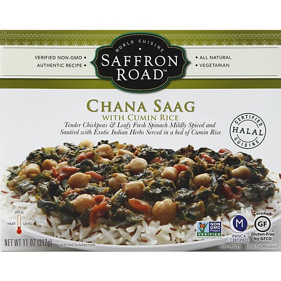 Saffron Road Chana Saag With Cumin Rice Mild - 11 Oz