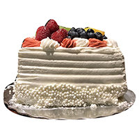 Bakery Cake Square Fruit Basket - Each