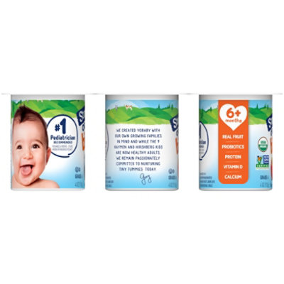 Stonyfield Organic YoBaby Apple & Blueberry Whole Milk Baby Yogurt With Probiotics Cups - 6-4 Oz - Image 2