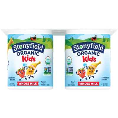 Stonyfield Organic Kids Strawberry Banana Whole Milk Yogurt Cup - 6-4 Oz - Image 2
