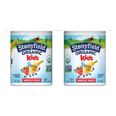 Stonyfield Organic Kids Strawberry Banana Whole Milk Yogurt Cup - 6-4 Oz - Image 1