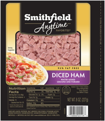 Smithfield Anytime Favorites Diced Ham - 8 Oz