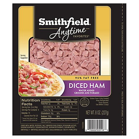 Smithfield Anytime Favorites Diced Ham - 8 Oz