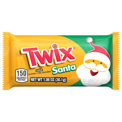 Twix Caramel Cookie Santa Full Size Christmas Chocolate Candy Bar - 1.06 Oz - Image 3