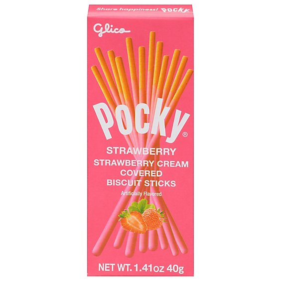 Glico Pocky Cookie Strawberry Cream Sticks - 1.41 Oz