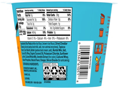 Annies Homegrown Macaroni & Cheese Gluten Free Rice Pasta & Cheddar Cup - 2.01 Oz - Image 5