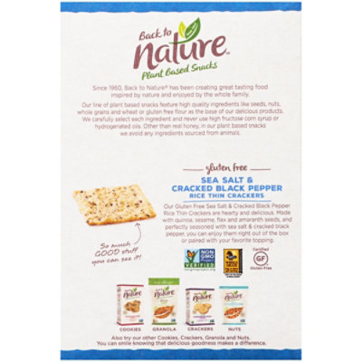 back to NATURE Crackers Rice Thin Gluten-Free Sea Salt & Cracked Black Pepper - 4 Oz - Image 6