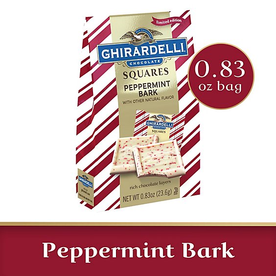 Ghirardelli Peppermint Bark Chocolate Squares Bag - 0.83 Oz