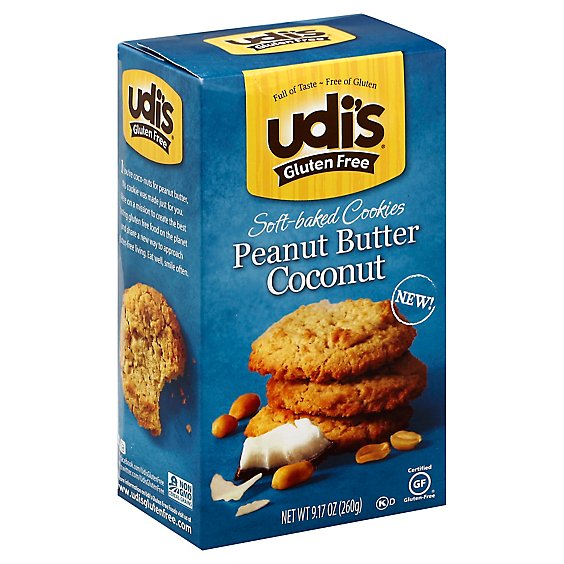 Udis Peanut Butter Coconut Soft-Baked Cookies - 9.17 Oz