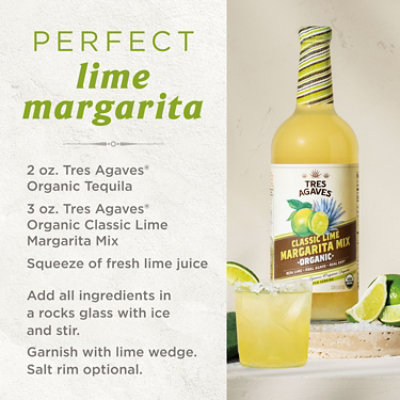 Tres Agaves Organic Lime Margarita Mix Bottle - 1 Liter - Image 3