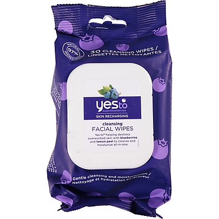 Yes To Blueberries Facial Wipes Cleansing - 25 Count - Image 2