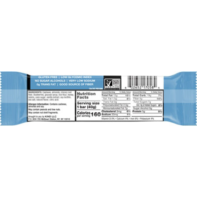 KIND Blueberry Vanilla Cashew Gluten Free Snack Bar - 1.4 Oz - Image 2