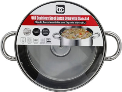 Bene Casa Stainless Steel 5 Quart Dutch Oven With Glass Lid - Each - Image 2