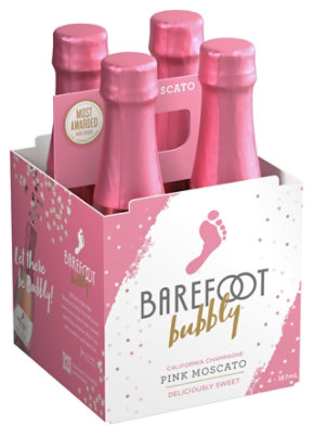 Barefoot Bubbly Pink Moscato Champagne Sparkling Wine -4-187 Ml - Image 2