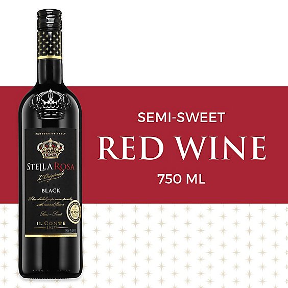 Stella Rosa Black Semi Sweet Red Wine - 750 Ml