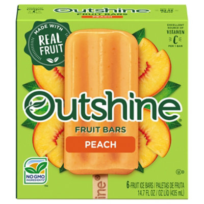 Outshine Fruit Ice Bars Peach 6 Count - 14.7 Fl. Oz. - Image 3