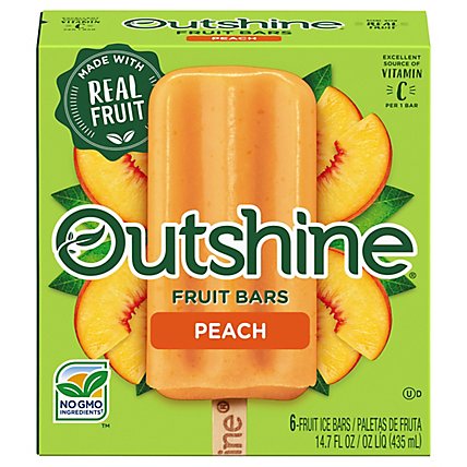 Outshine Fruit Ice Bars Peach 6 Count - 14.7 Fl. Oz. - Image 1