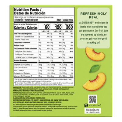 Outshine Fruit Ice Bars Peach 6 Count - 14.7 Fl. Oz. - Image 2