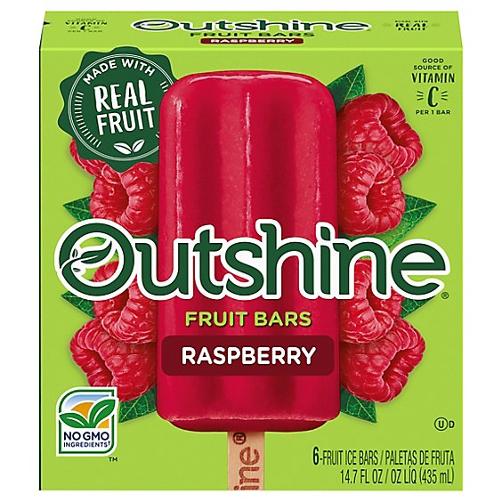 Outshine Fruit Ice Bars Raspberry 6 Counts - 14.7 Fl. Oz.