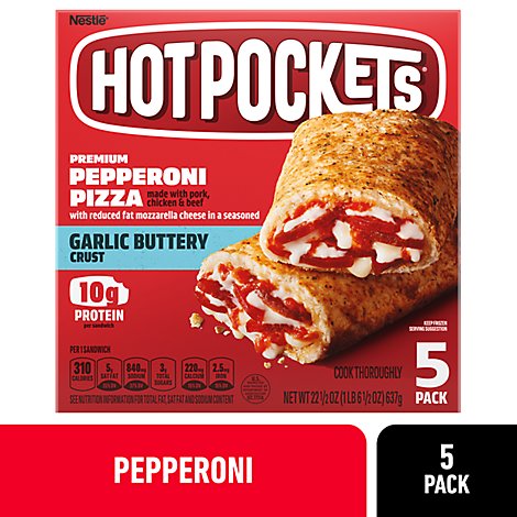 Hot Pockets Pepperoni Pizza Frozen Sandwiches - 22.5 Oz