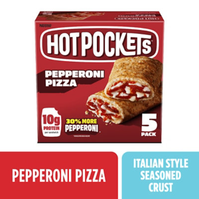 Hot Pockets Pepperoni Pizza Garlic Buttery Crust Frozen Pizza 5 Count - 22.5 Oz