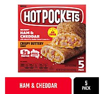 Hot Pockets Hickory Ham & Cheddar Crispy Buttery Crust Sandwiches Frozen Snack - 22.5 Oz