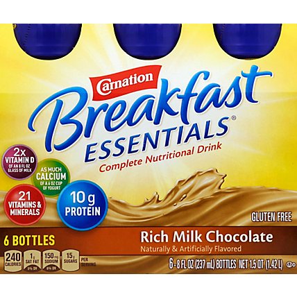 Carnation Breakfast Essentials Nutritional Rich Milk Chocolate Breakfast Drink - 6-8 Fl. Oz. - Image 2