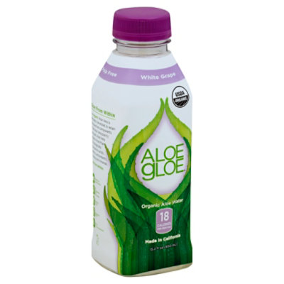 ALOE gLOE Water Aloe Organic White Grape Pulp Free 15.2 Fl. Oz. tomthumb