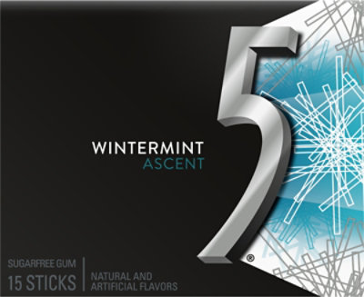 5 Gum Wintermint Ascent Sugarfree Gum Single Pack - Image 1