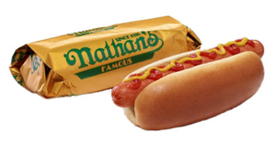 Nathans Hot Dog 1/4 Lb. Hot - Each