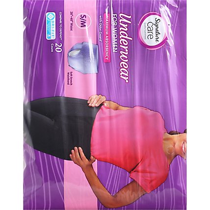  Signature Care Incontinence & Post Partum Protective Underwear For Women Small/Medium - 20 Count - Image 4