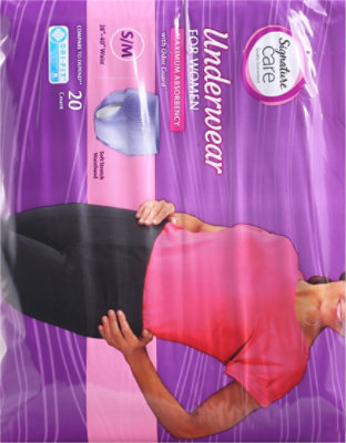 Signature Select/Care Incontinence & Post Partum Protective Underwear For Women Small/Medium - 20 Count - Image 3