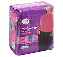 Signature Care Incontinence & Post Partum Protective Underwear For Women Small/Medium - 20 Count