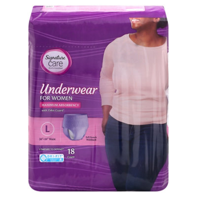 Signature Select/Care Incontinence & Post Partum Protective Underwear For Women Large - 18 Count - Image 4