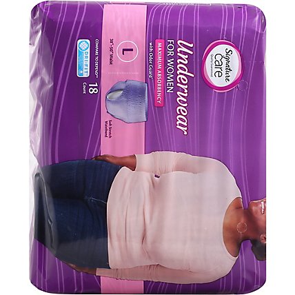  Signature Care Incontinence & Post Partum Protective Underwear For Women Large - 18 Count - Image 4