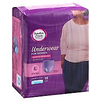  Signature Care Incontinence & Post Partum Protective Underwear For Women Large - 18 Count - Image 1