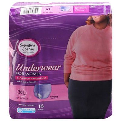 Signature Select/Care Incontinence & Post Partum Protective Underwear For Women Extra Large - 16 Count - Image 2