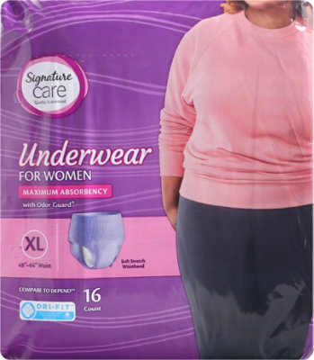 Signature Select/Care Incontinence & Post Partum Protective Underwear For Women Extra Large - 16 Count - Image 1