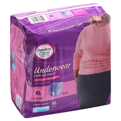 Signature Select/Care Incontinence & Post Partum Protective Underwear For Women Extra Large - 16 Count
