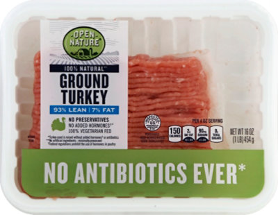 Open Nature 93% Lean 7% Fat Ground Turkey - 16 oz - Image 2