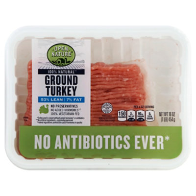 Open Nature 93% Lean 7% Fat Ground Turkey - 16 oz - Image 1