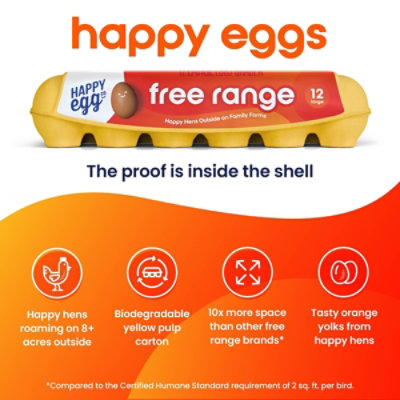 Happy Egg Co. Eggs Free Range Large - 12 Count - Image 6