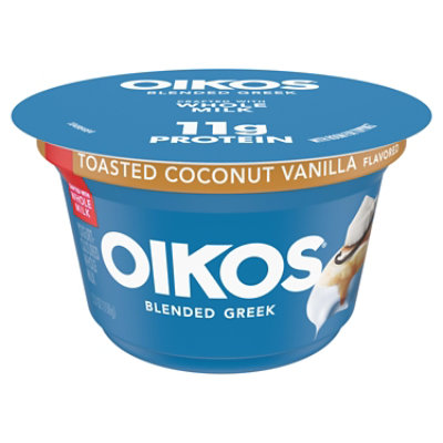 Oikos Whole Milk Toasted Coconut Vanilla Greek Yogurt 5.3 Oz Safeway