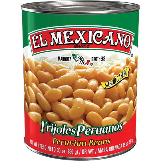 El Mexicano Beans Peruano Whole Can - 30 Oz