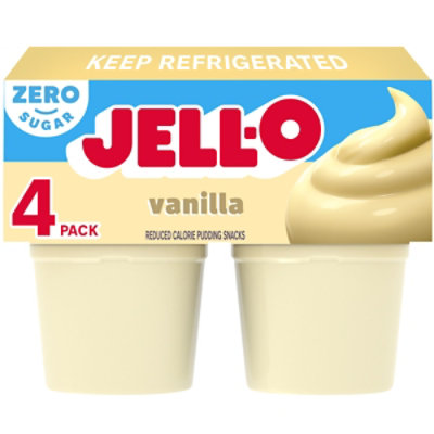 Jell-O Vanilla Sugar Free Ready to Eat Pudding Cups Snack Cups - 4 Count - Image 1