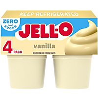 Jell-O Vanilla Sugar Free Ready to Eat Pudding Cups Snack Cups - 4 Count - Image 1