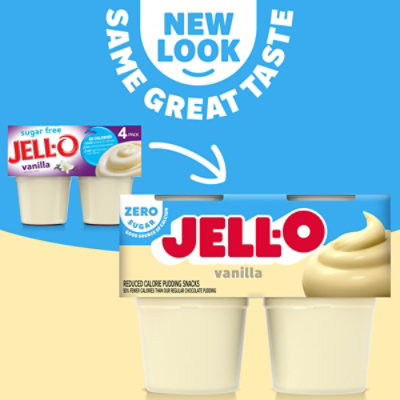 Jell-O Vanilla Artificially Flavored Zero Sugar Ready-to-Eat Pudding Snack - 4 Count - Image 5