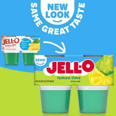 Jell-O Lemon-Lime Artificially Flavored Zero Sugar Ready-to-Eat Gelatin Snack - 4 Count - Image 5